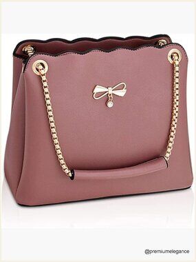 Elegant PU Leather Chain Shoulder Handbag Satchel Clutch Ladies Bag